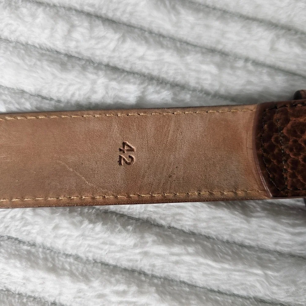 W.Kleinberg Mens American Bison Leather Belt 42 Brown Classic Western Rugged
